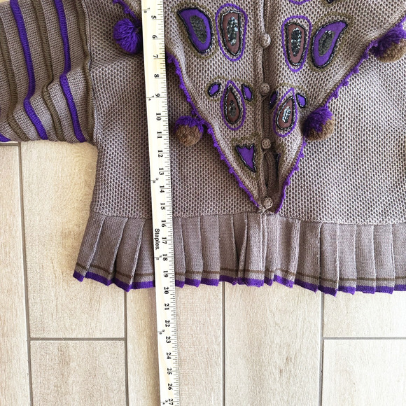 Vtg 80s Rare Yamamoto Kansai 100% Wool Cardigan Japanese Avant-Garde 3D Knit - Picture 9 of 9
